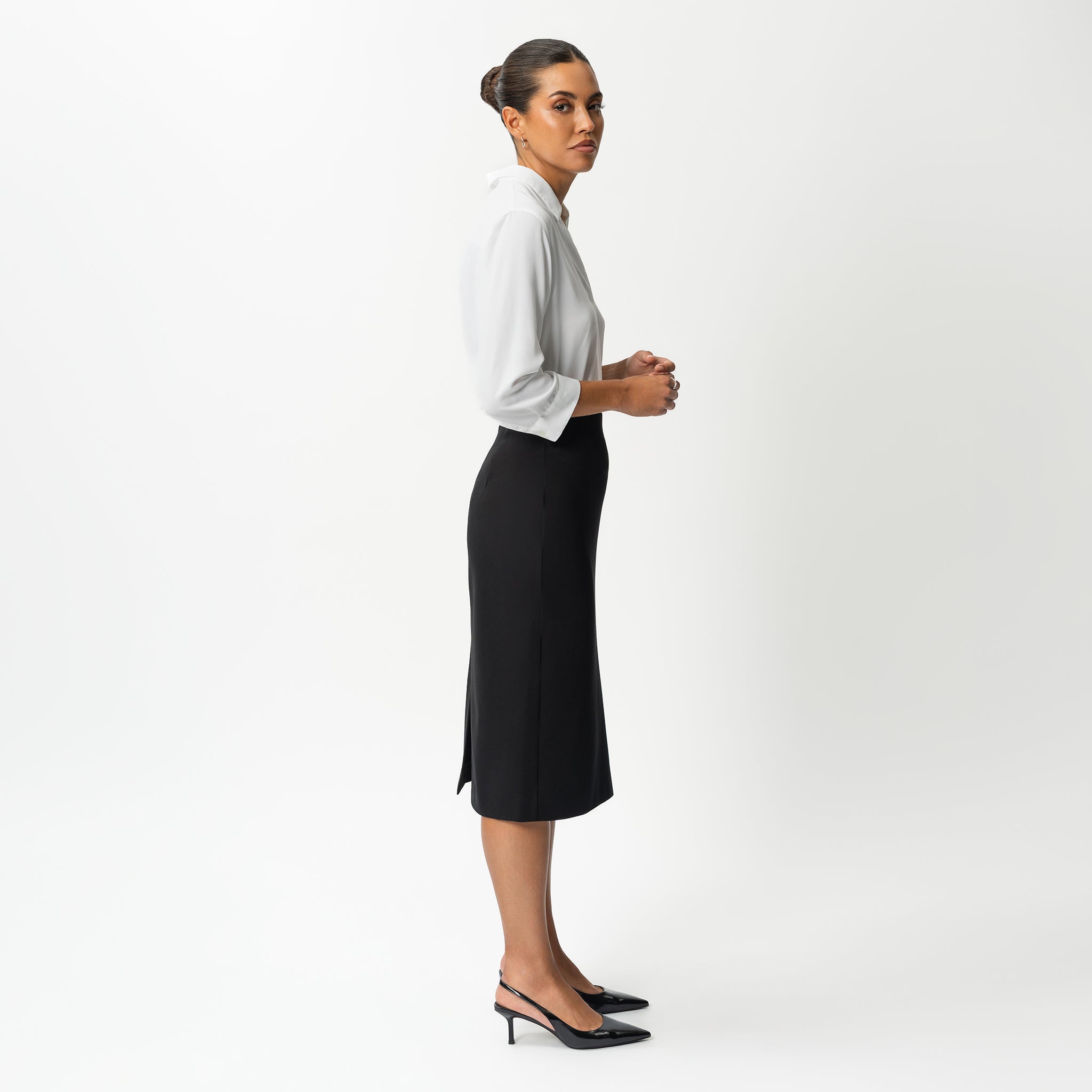 Tailored Ponte Midi Skirt - Ninepine