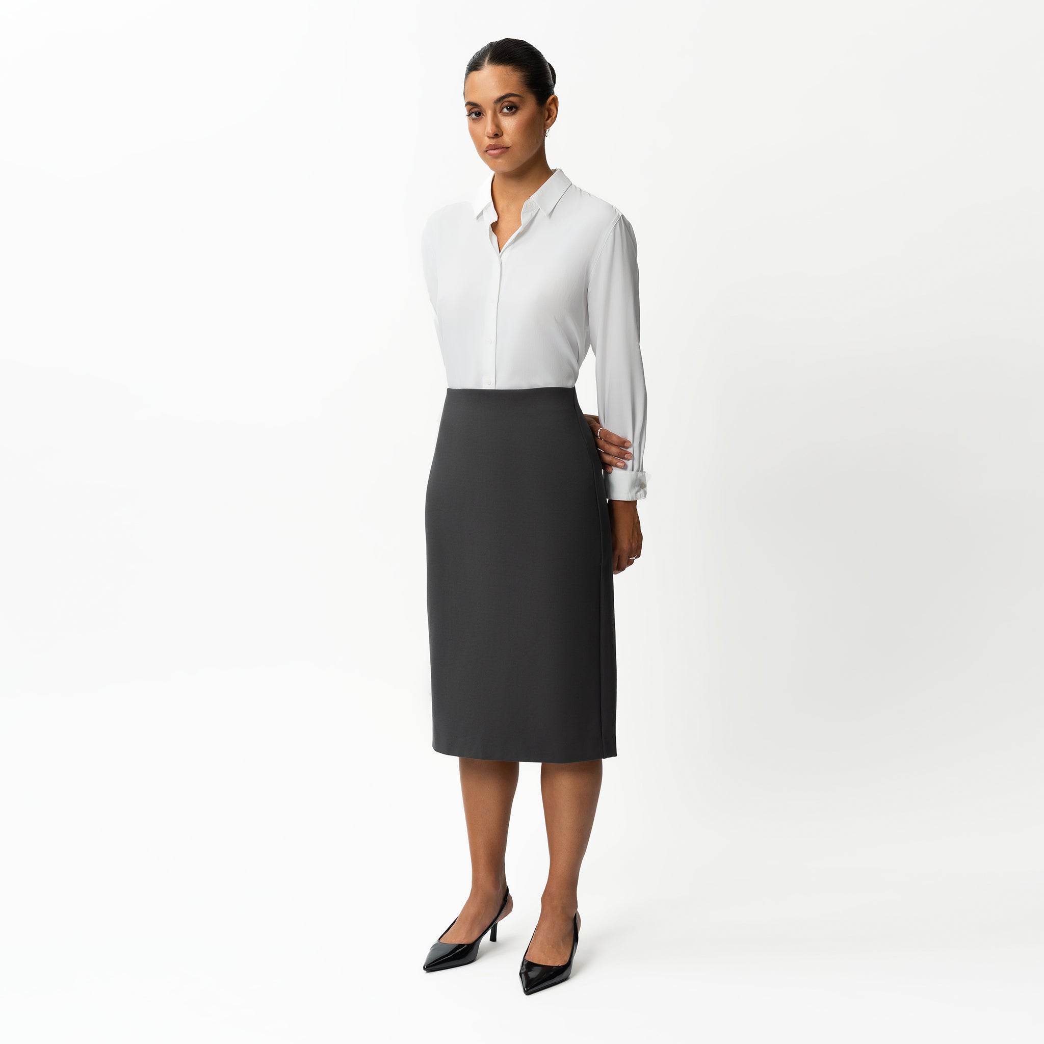 Tailored Ponte Midi Skirt - Ninepine